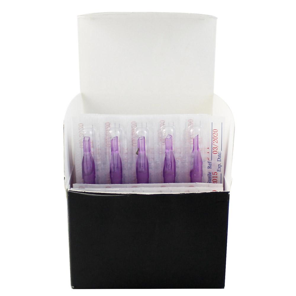 Wormhole purple assorted tattoo tips in a box