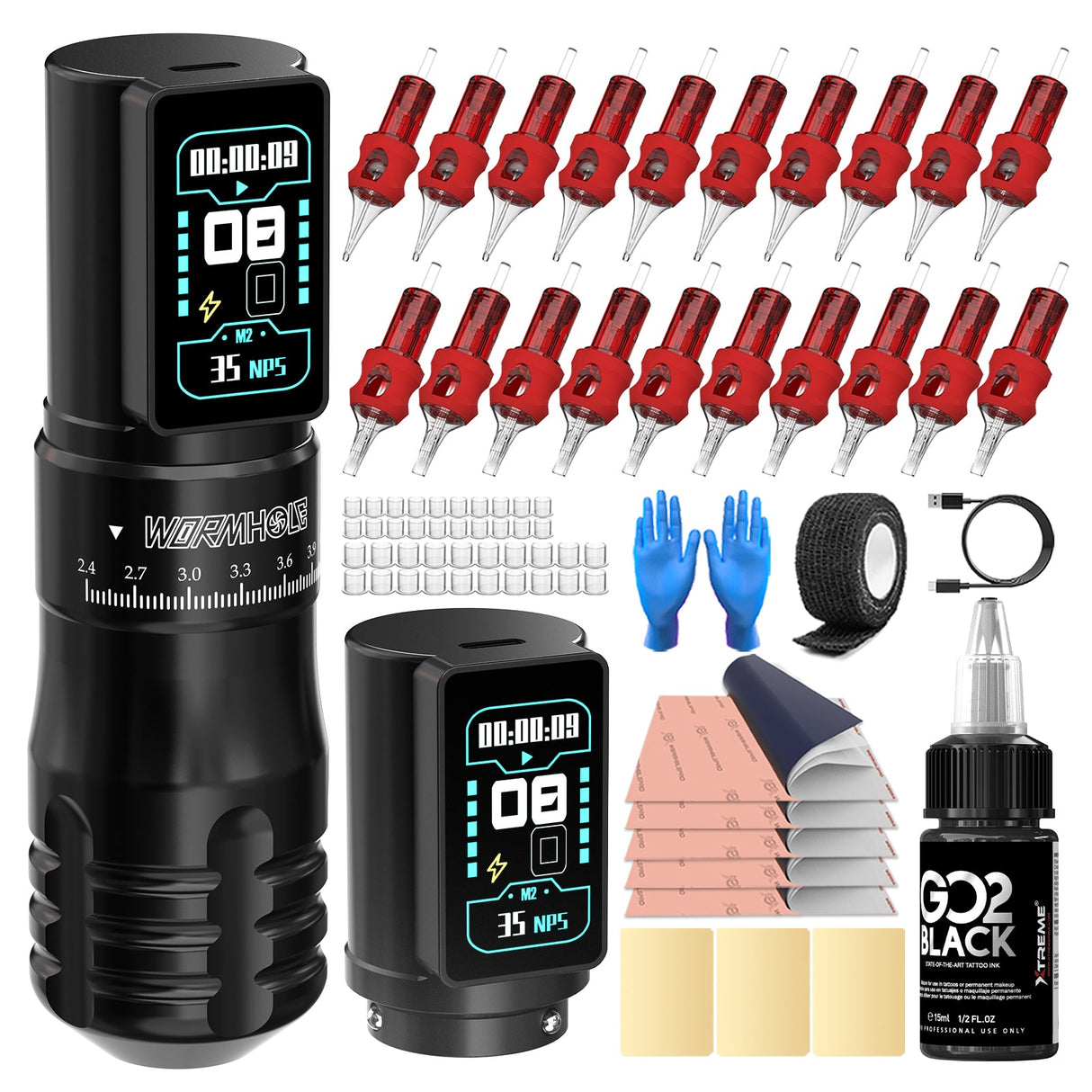 Wormhole Tattoo Pen Kit –Professional Tattoo Machine with XtremeInk
