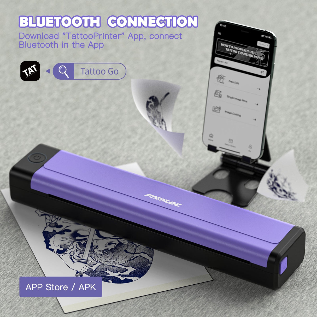 Padieoe Bluetooth Tattoo Stencil Printer