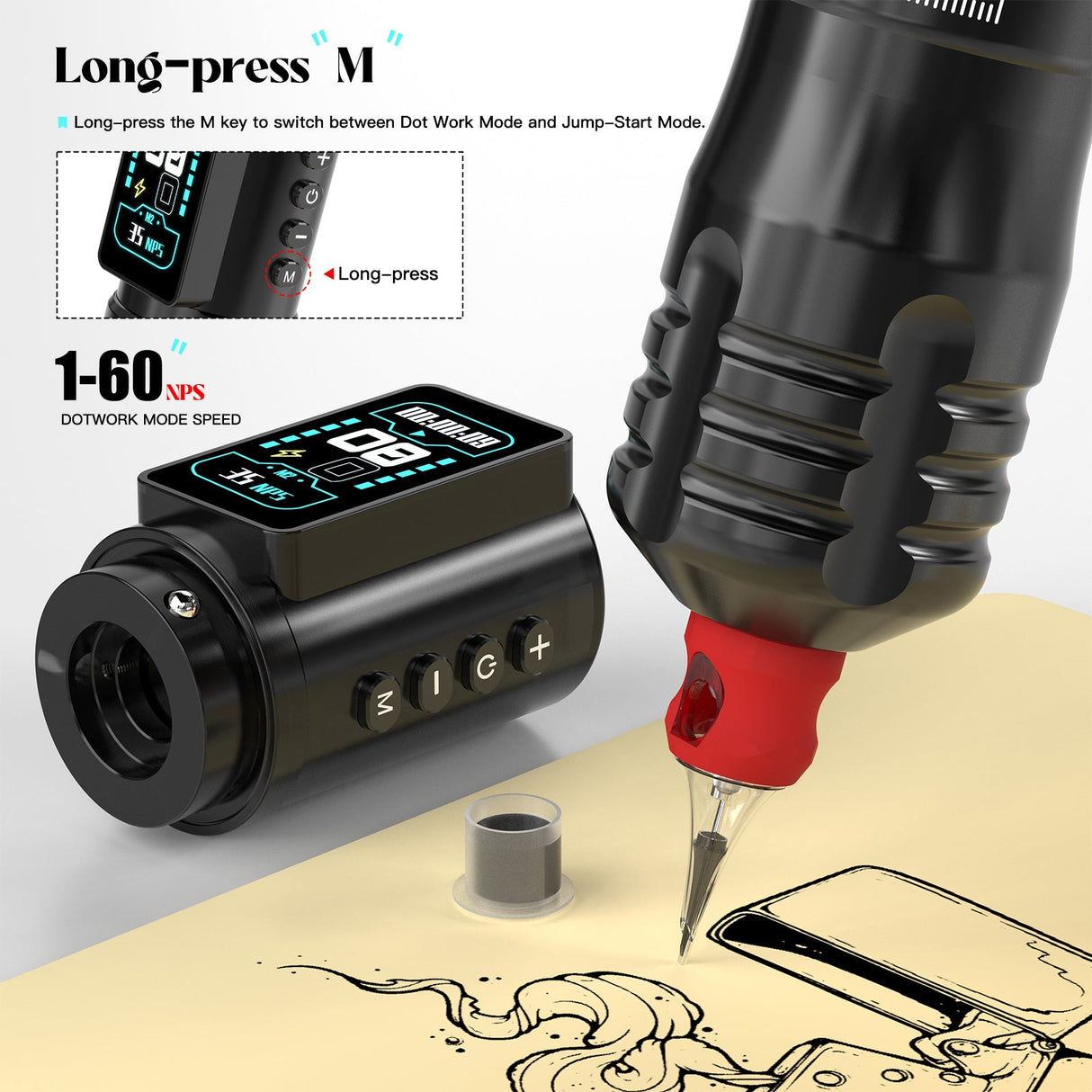 Wormhole Tattoo Pen Kit –Professional Tattoo Machine with XtremeInk