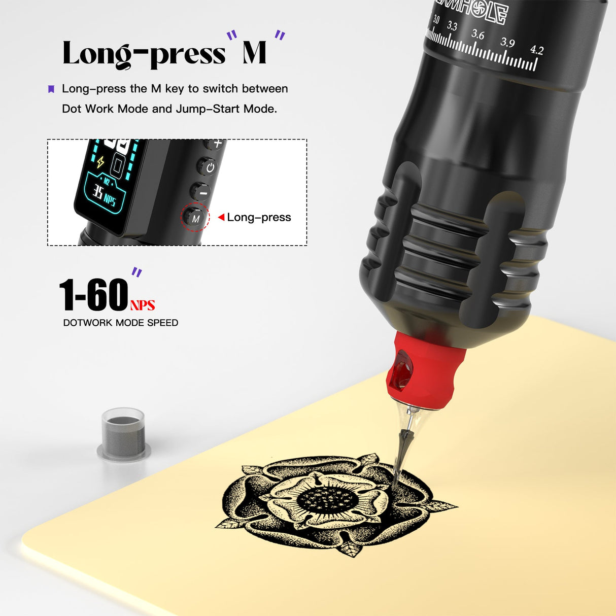 Wormhole Wireless Rotary Tattoo Kit – Adjustable Stroke