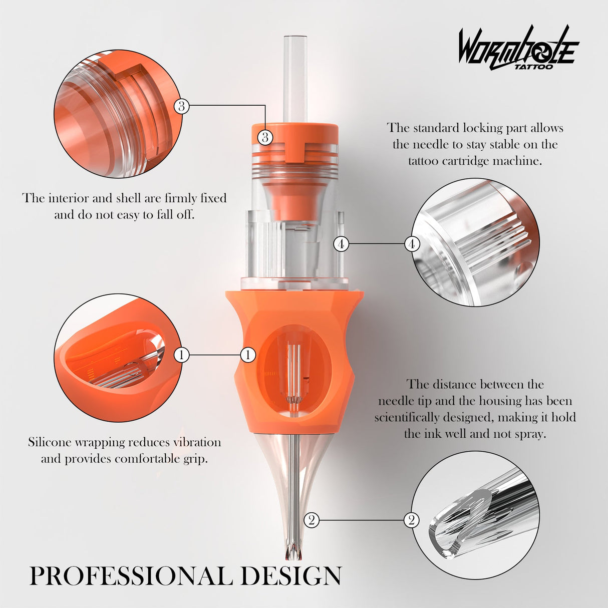 Wormhole Disposable Tattoo Cartridge Needles - Single Type 20 Pack