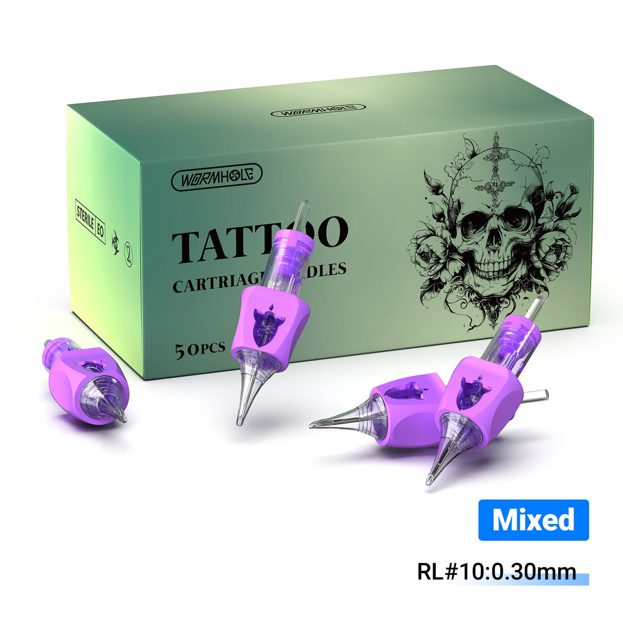 Wormhole Tattoo 50pcs Finger Ledge Mixed RL Sizes Cartridge Needles
