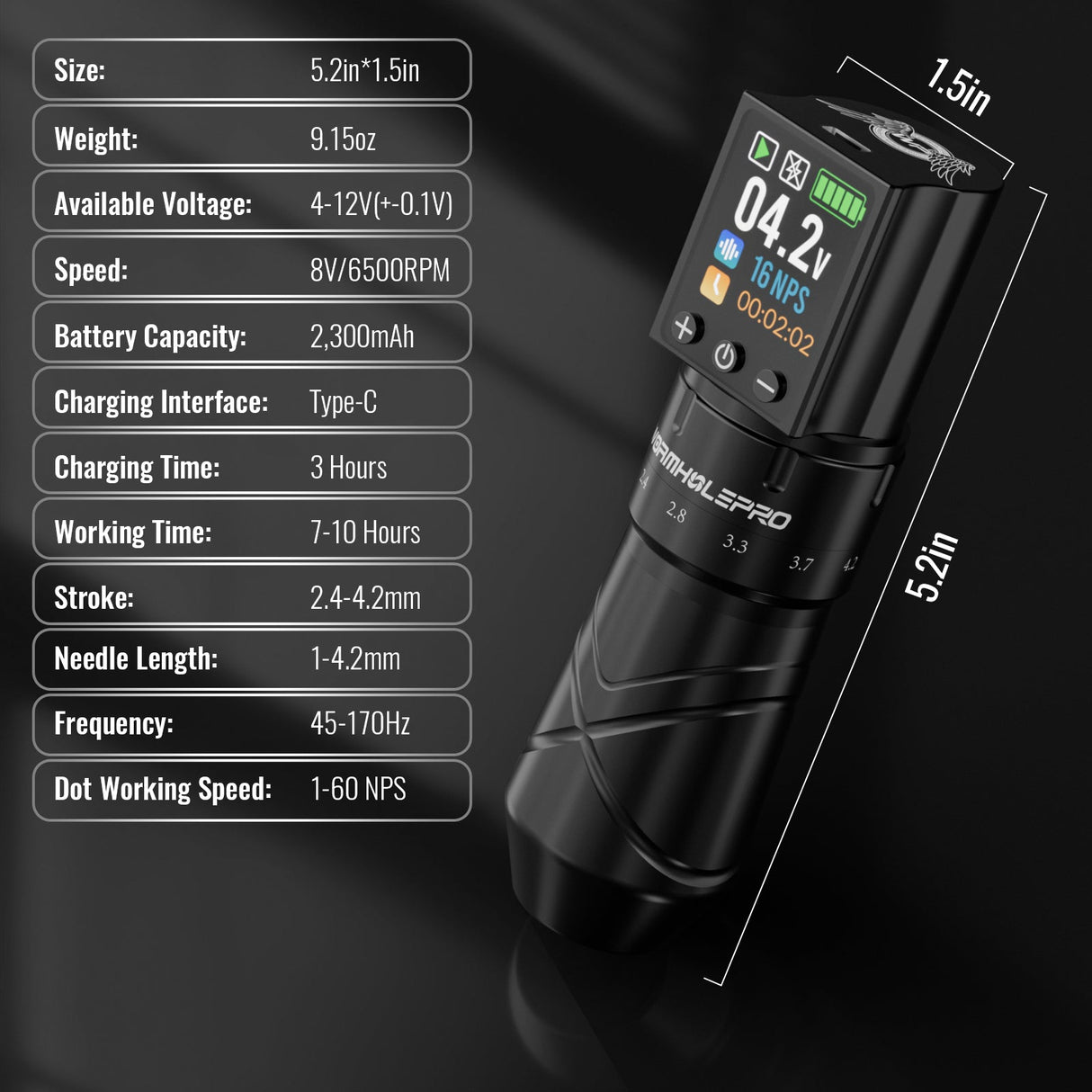 WormholePro Auriga Tattoo Kit with 20pcs Tattoo Cartridges