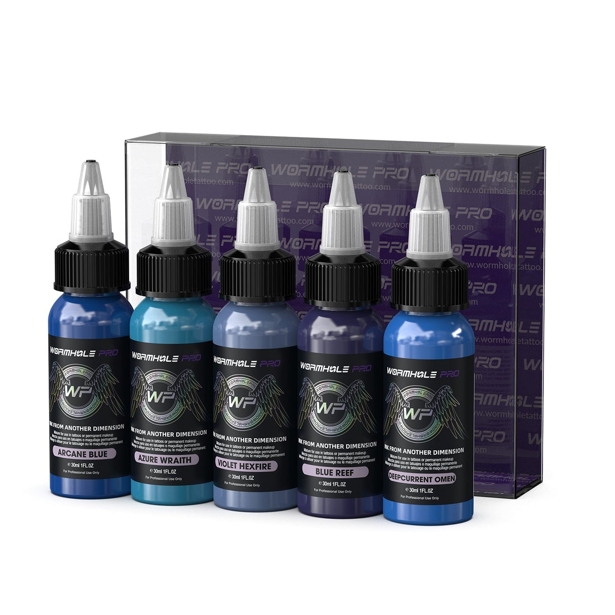 Watercolor Blue Tattoo Ink Set | Wormhole Pro