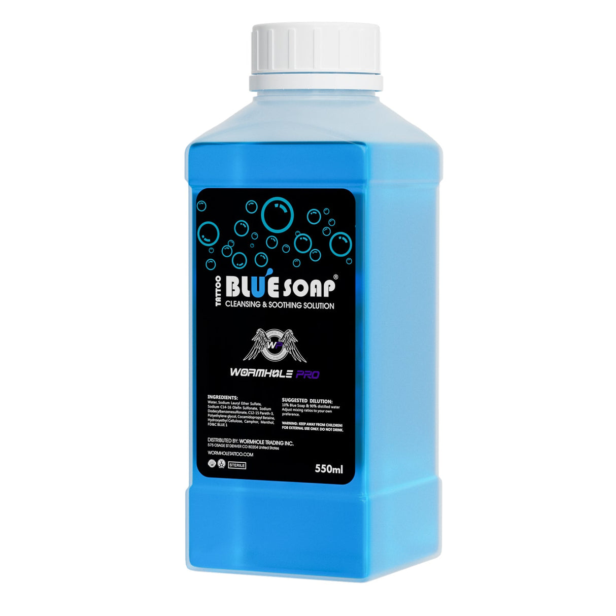 WormholePro Blue Soap (16.9oz) – Professional Tattoo Cleansing Solution