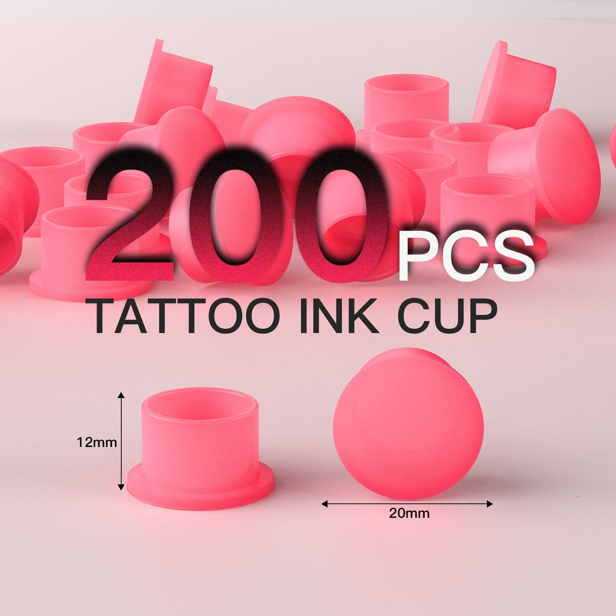 Wormhole Silicone Ink Cups with Base – Disposable Self-Standing Tattoo Ink Cups 200Pcs