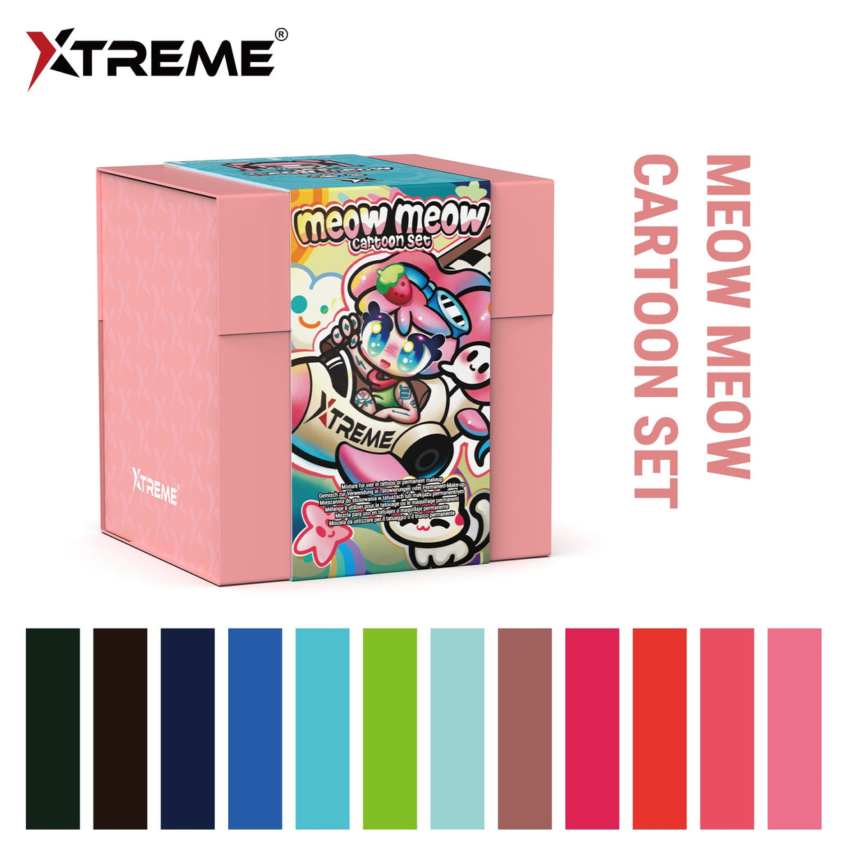 Xtreme Ink-Meow Meow Cartoon Set | Signature Tattoo Ink Colors