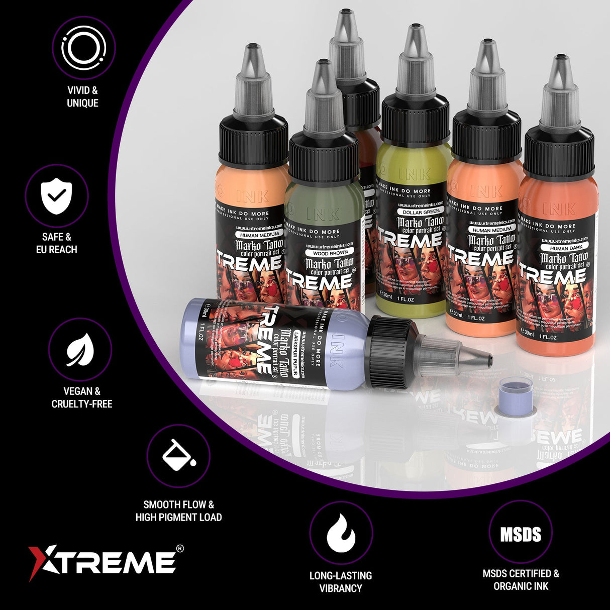 Marko Tattoo Ink Color Portrait Set β 12 Color