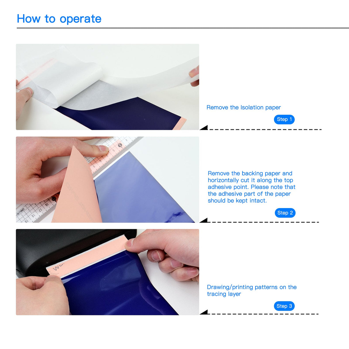 WormholePro Thermal Stencil Paper – Mini Printer Compatible(35/50/100 Sheets)