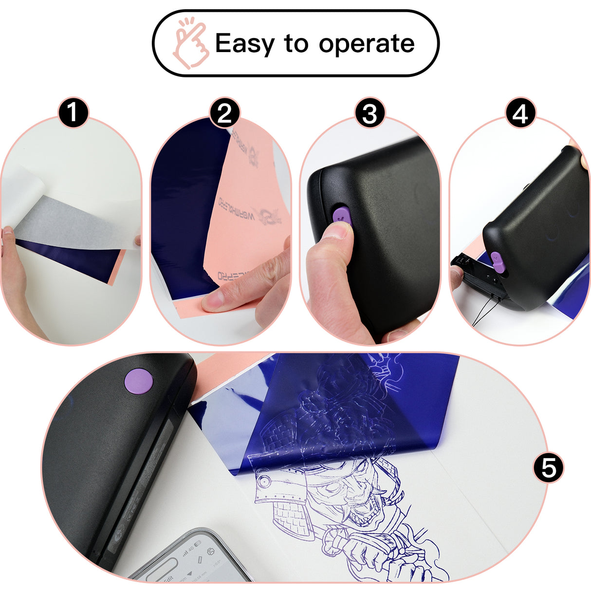 Wormhole Mini Tattoo Stencil Printer with Bluetooth