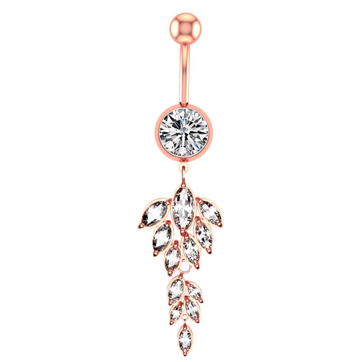 Belly Button Ring with CZ Stone 4pcs