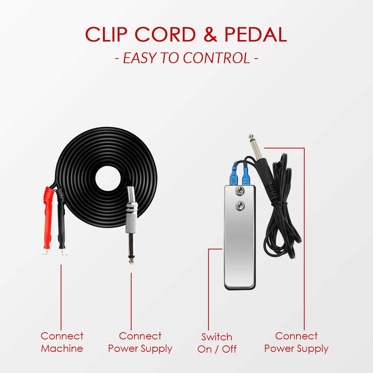 Tattoo Clip Cord and tattoo foot Pedal
