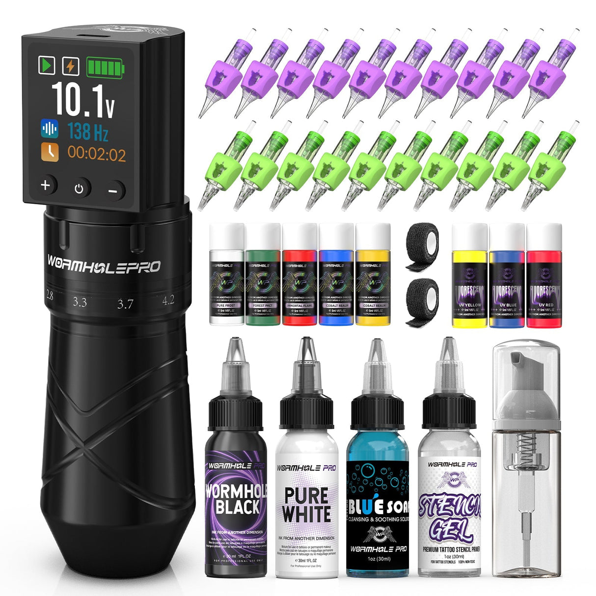 Wormhole Pro Auriga Wireless Tattoo Kit – Professional Tattoo Pen