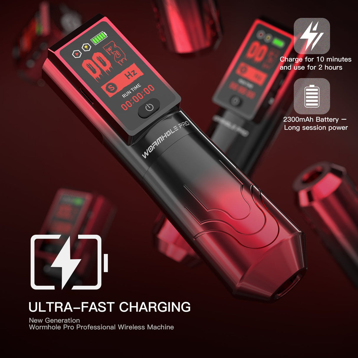Wormhole Pro Rossa Dual Power & Dual Grip Tattoo Pen