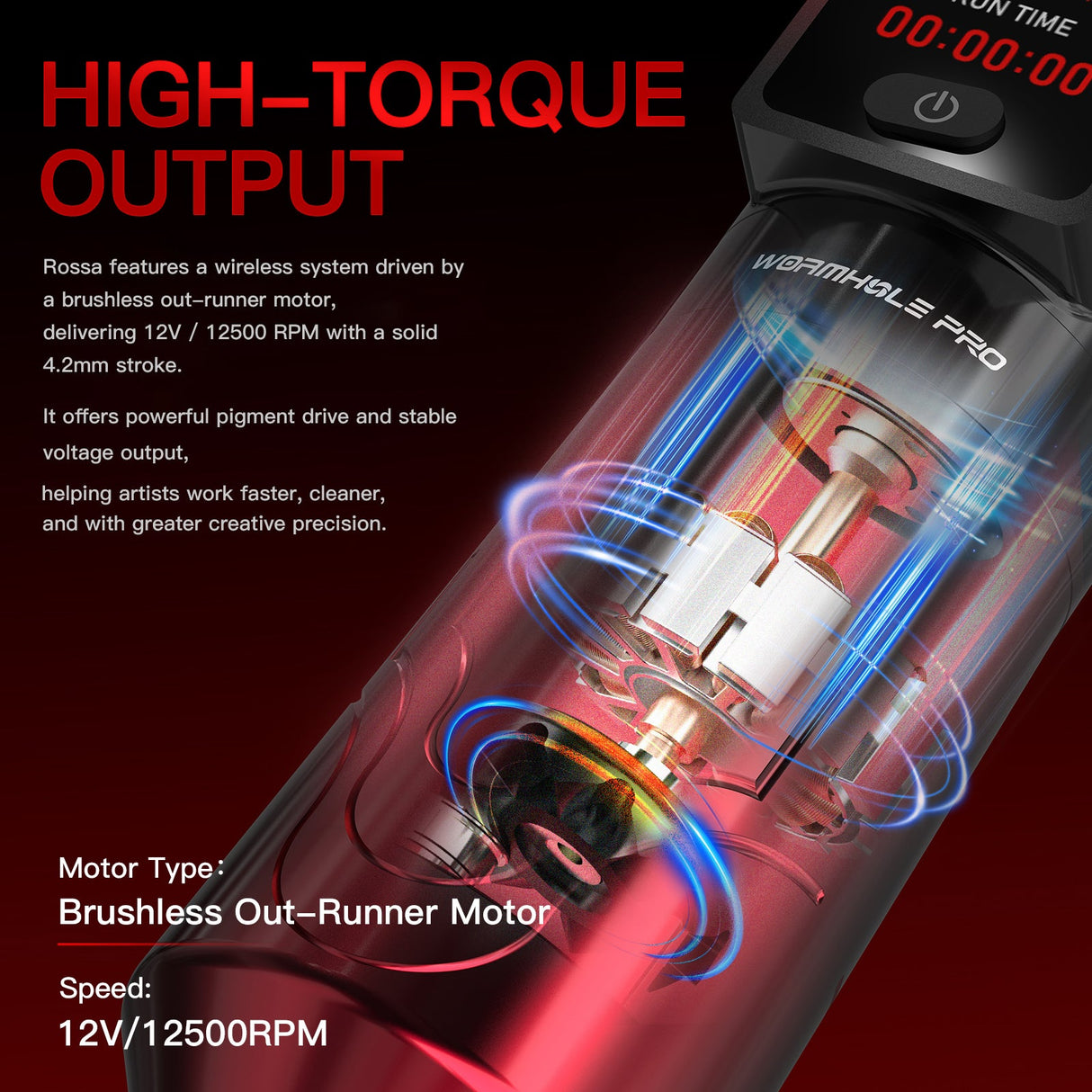Wormhole Pro Rossa Dual Power & Dual Grip Tattoo Pen