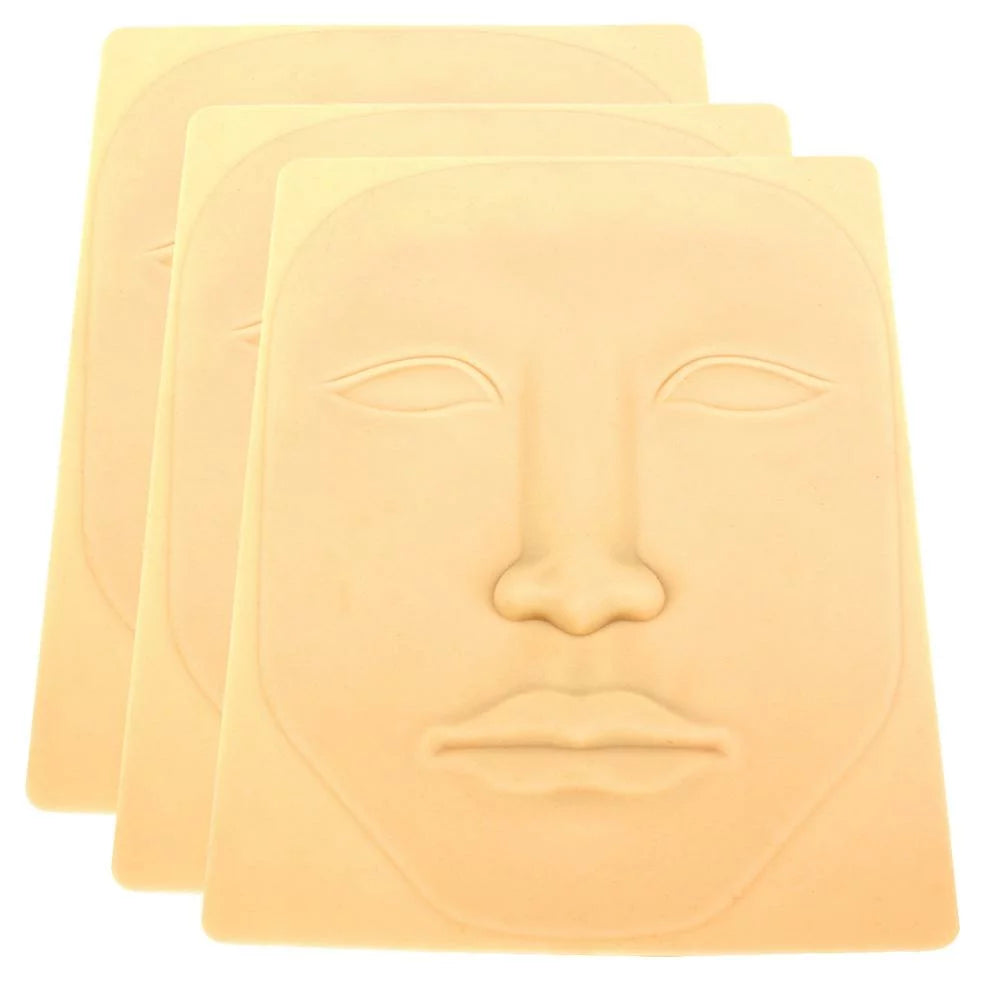 Wormhole 3pcs 3D Silicone Permanent Face Tattoo Synthetic Practice Skin - wormholetattoo