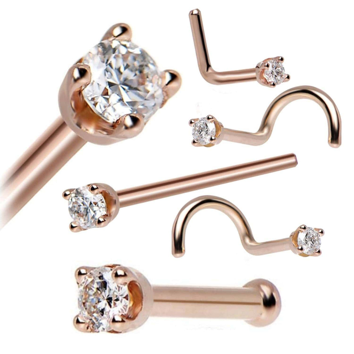 Nose Screw Studs Nose Rings 10pcs