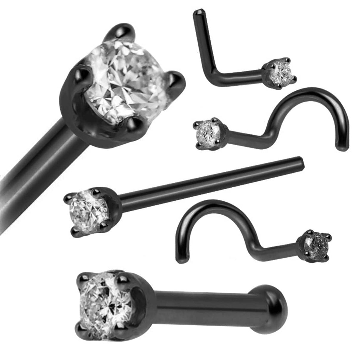 Nose Screw Studs Nose Rings 10pcs