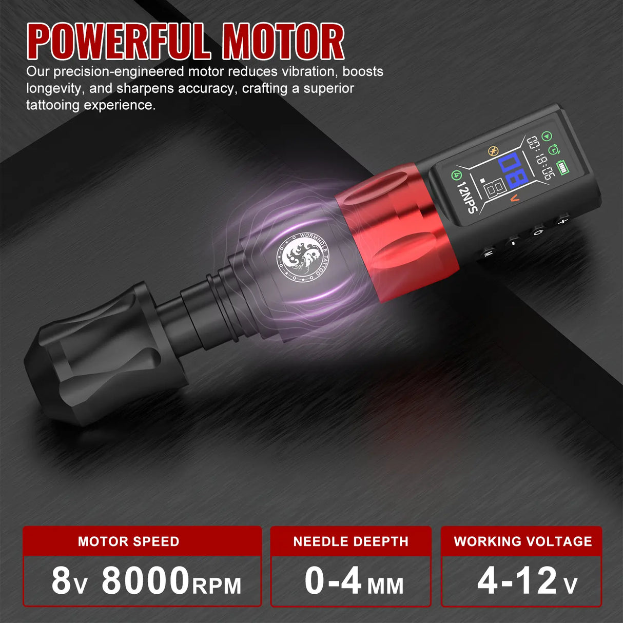 Wormhole Smart Tattoo Pen Kit – Wireless, Aluminum, Professional