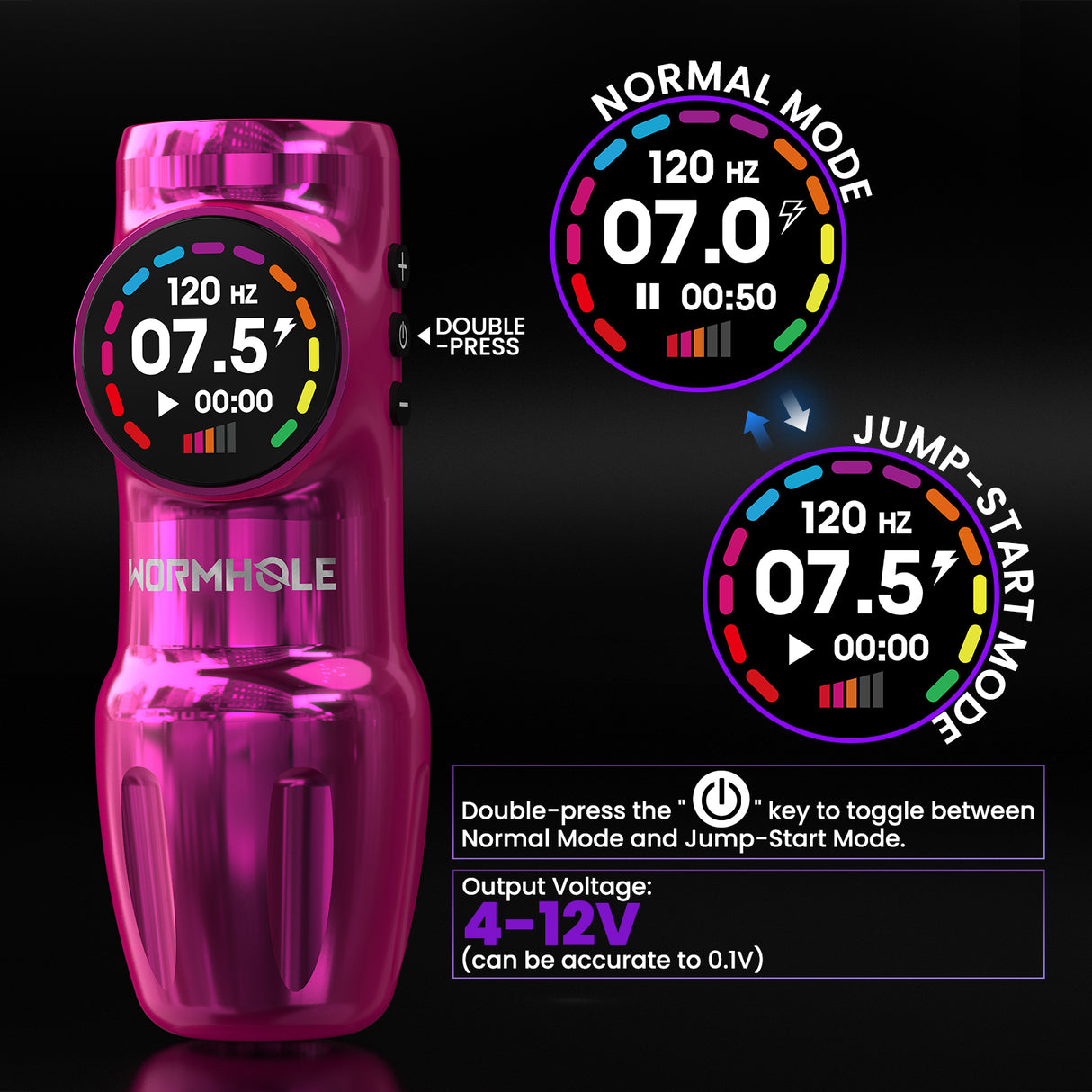 Rotary Tattoo Pen Machine Kit with Smart Display & 1600mAh Battery