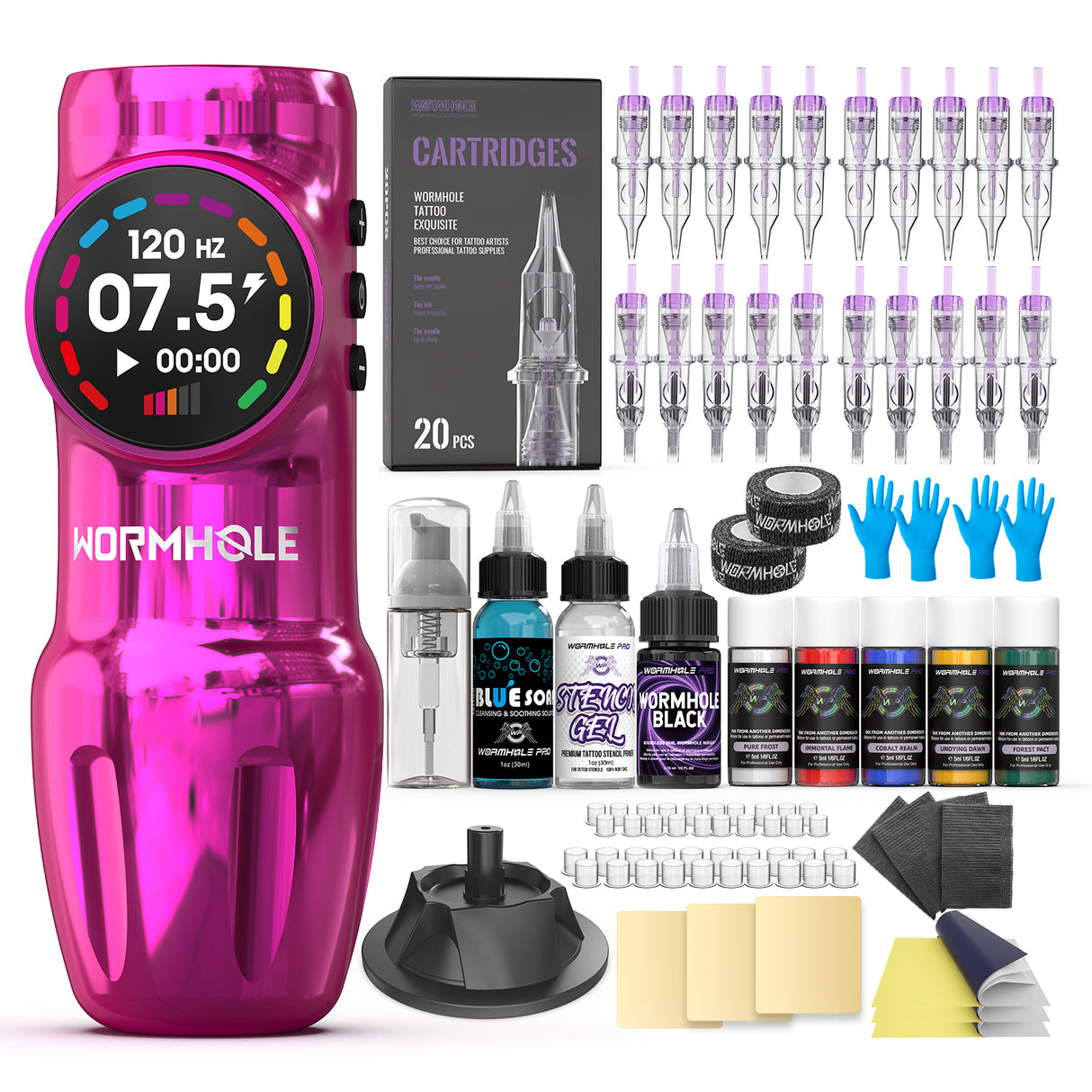 Rotary Tattoo Pen Machine Kit with Smart Display & 1600mAh Battery