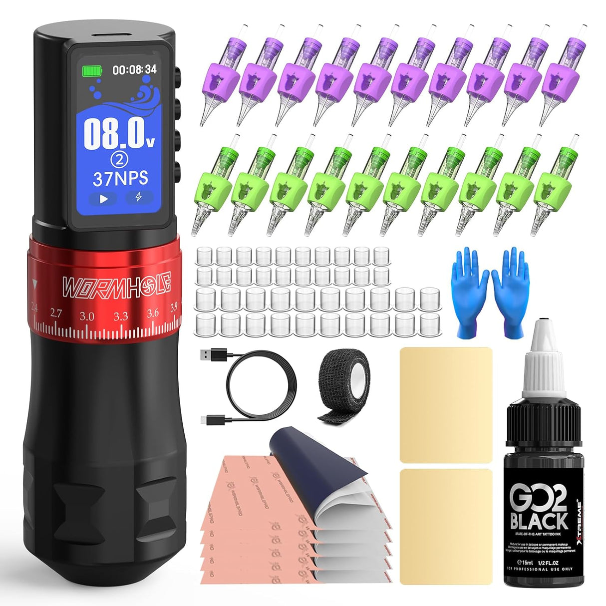 Wormhole Wireless Smart Tattoo Pen Kit Xtreme Ink