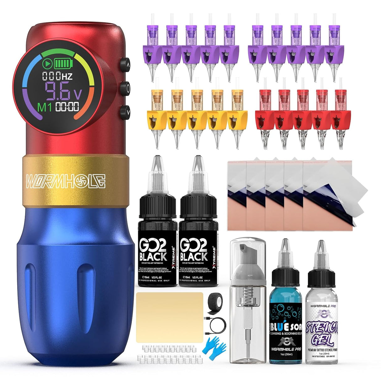 Wormhole Wireless Tattoo Kit – Complete Tattoo Pen Set for Professionals & Beginners