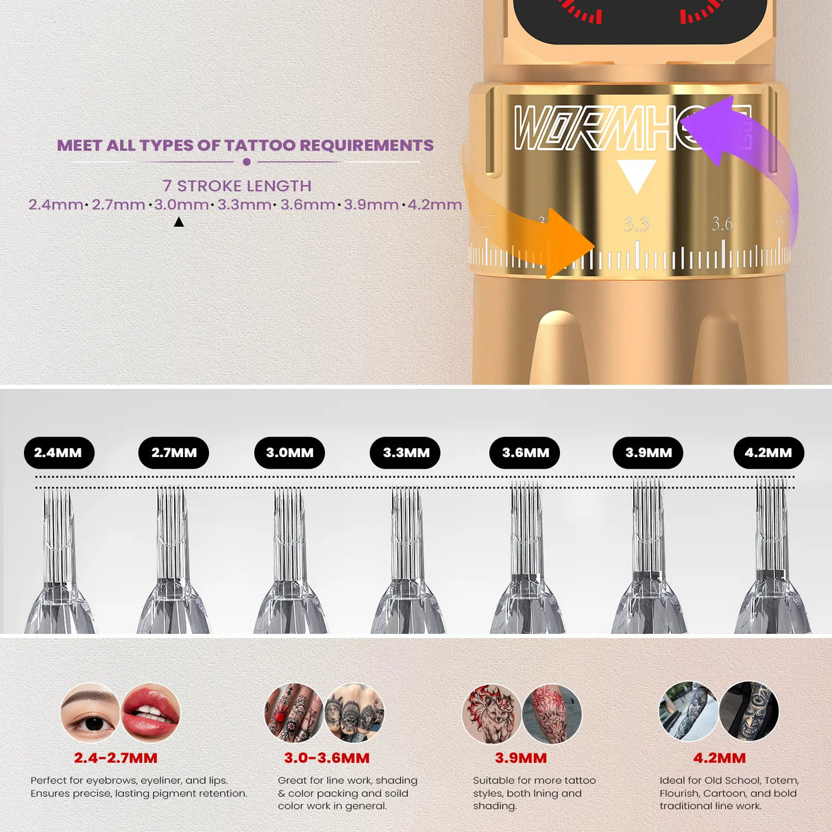 Wormhole Wireless Tattoo Kit – 2 Batteries, 2300mAh, Smart Screen