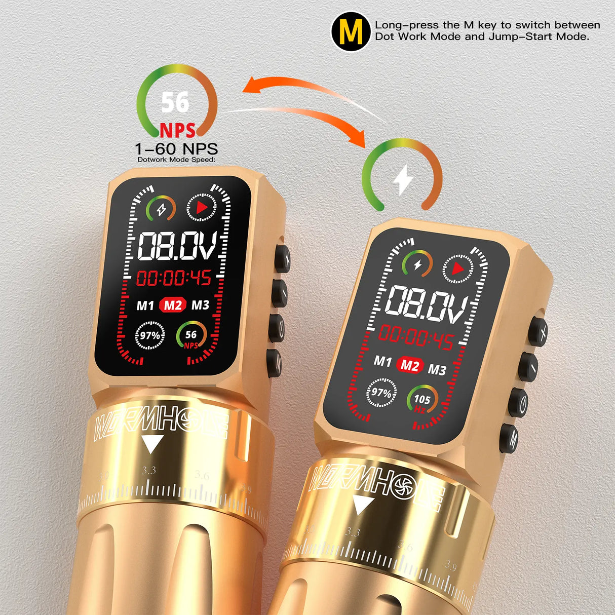 Wormhole Wireless Tattoo Kit – 2 Batteries, 2300mAh, Smart Screen