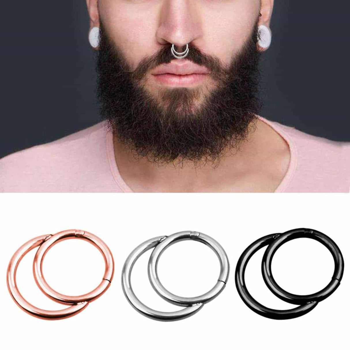 Nose Hoop Rings Body Piercing 3pcs