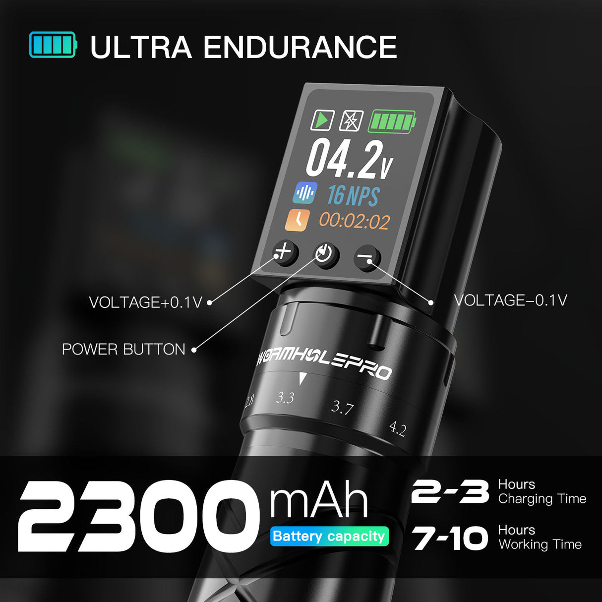 Adjustable Stroke Tattoo Machines & Long-Lasting Battery|WormholePro Auriga