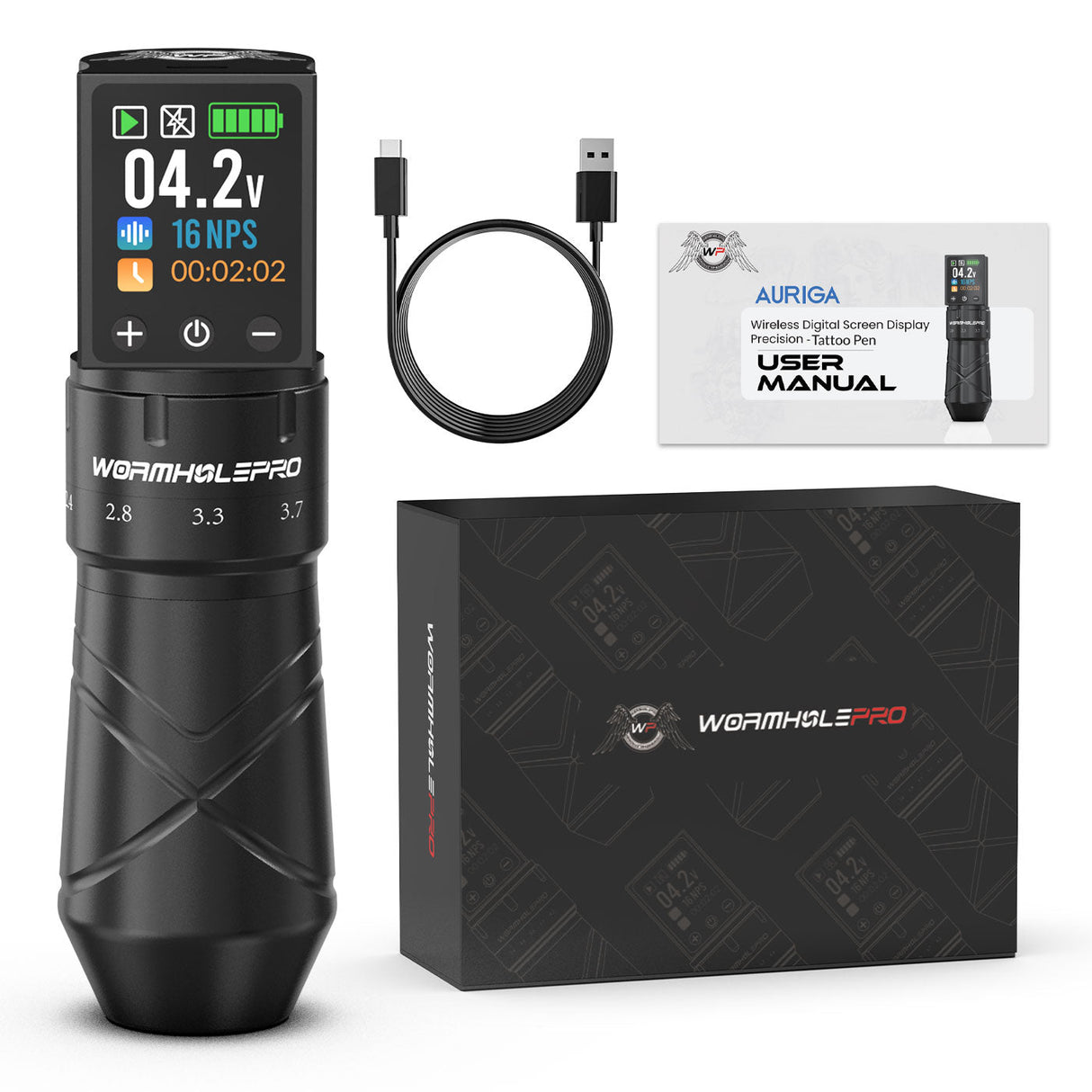 Adjustable Stroke Tattoo Machines & Long-Lasting Battery|WormholePro Auriga