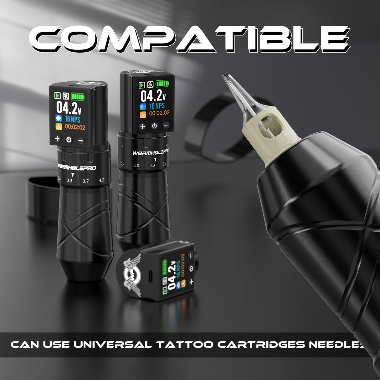 Adjustable Stroke Tattoo Machines & Long-Lasting Battery|WormholePro Auriga