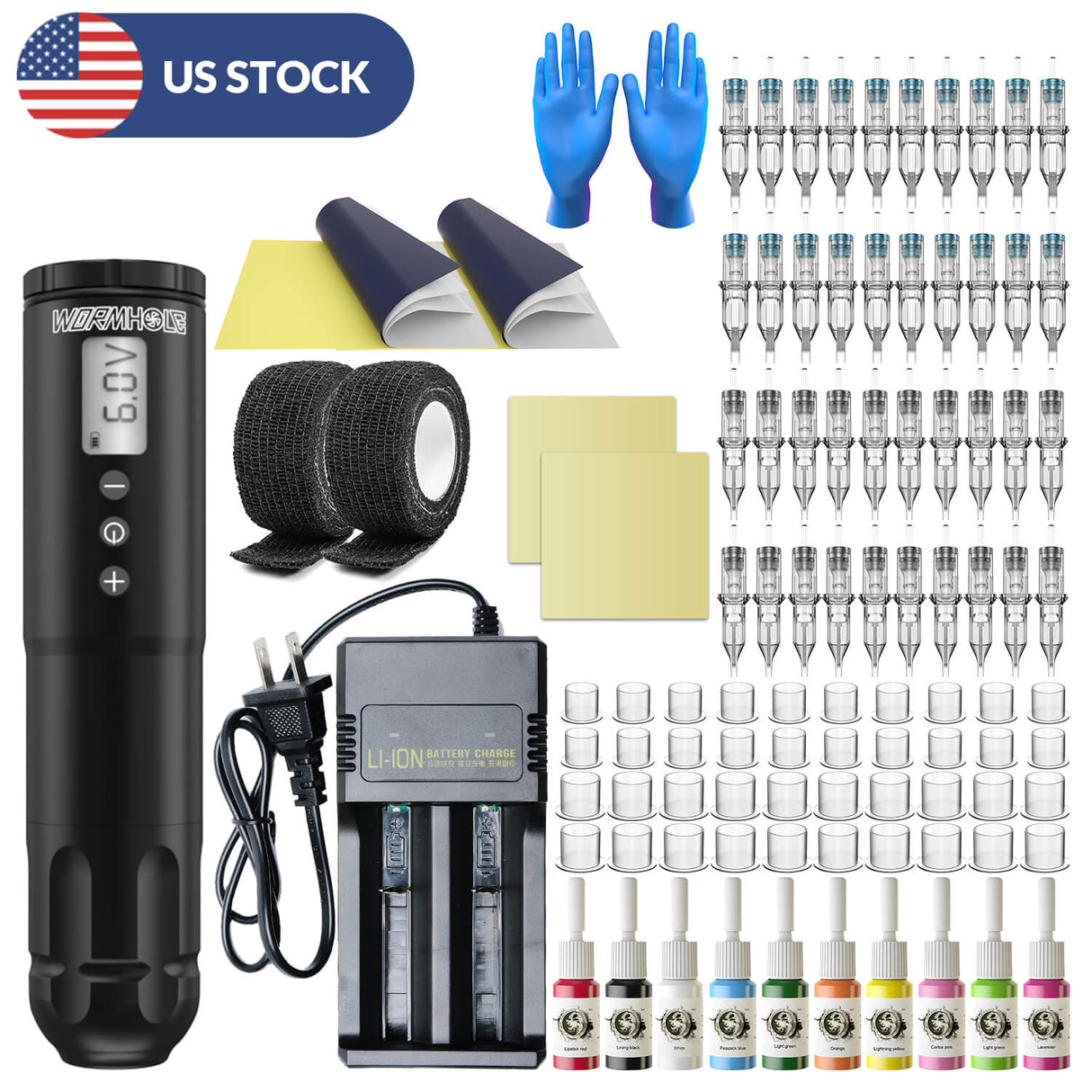 Tattoo Pen Kit with Wireless Tattoo LED Pen