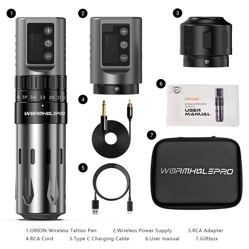 Wireless Precision Tattoo Pen Machine With 7 Stroke Length | Wormhole Pro Orion