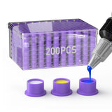 Wormhole Silicone Ink Cups with Base – Disposable Self-Standing Tattoo Ink Cups 200Pcs