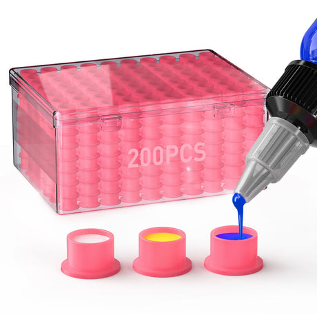 Wormhole Silicone Ink Cups with Base – Disposable Self-Standing Tattoo Ink Cups 200Pcs