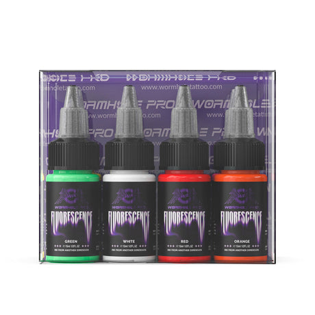 WormholePro UV Ink Set 8 Colors–15ml Fluorescent Tattoo Ink Kit