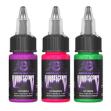 Wormhole Pro UV Ink Trio 15ml – Green, Purple & Magenta Glow Set