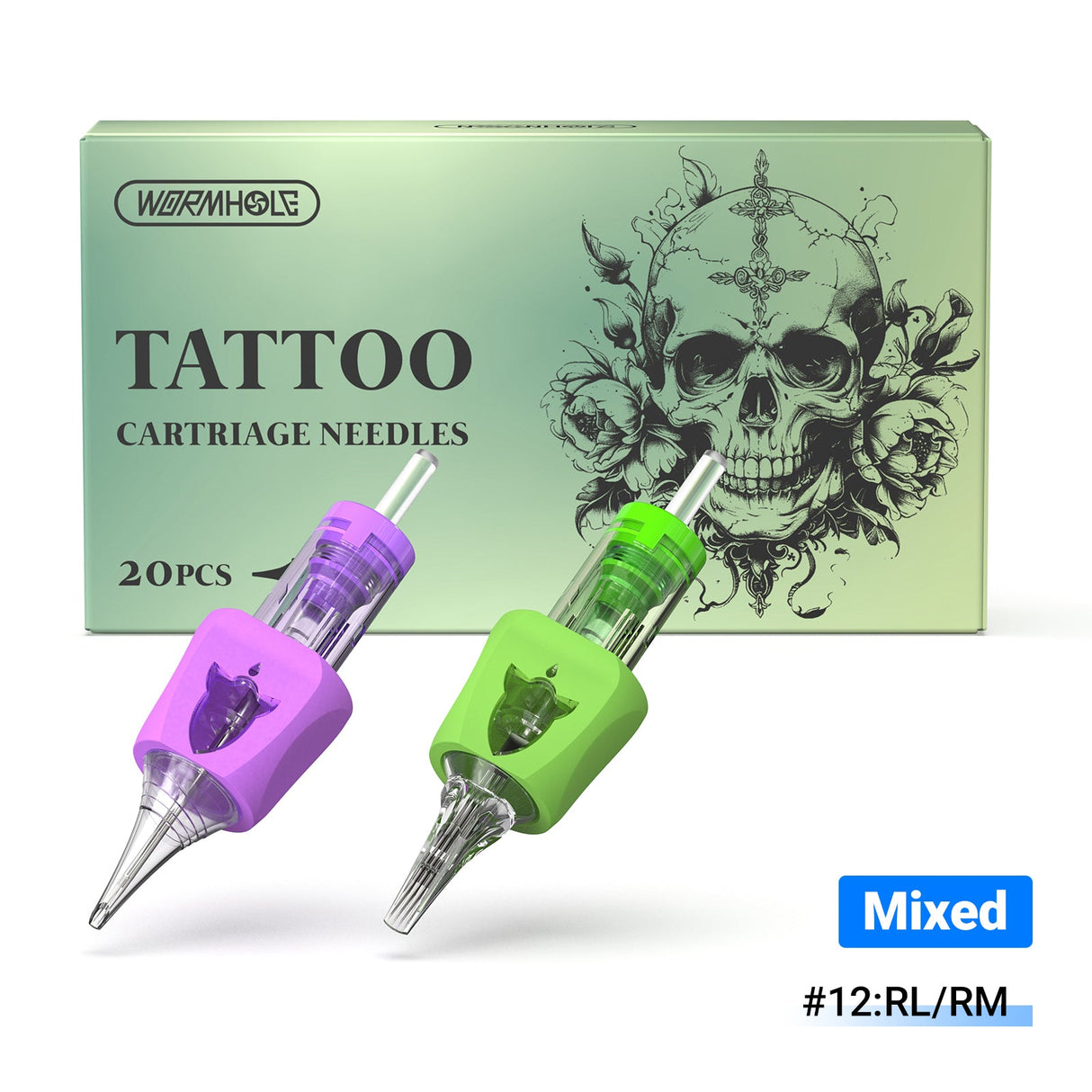 Wormhole Tattoo 20pcs Finger Ledge Mixed Sizes RL/RM Cartridge Needles