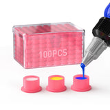 Wormhole Tattoo Silicone Ink Cups with Base – Disposable Self-Stand Ink Caps 100Pcs