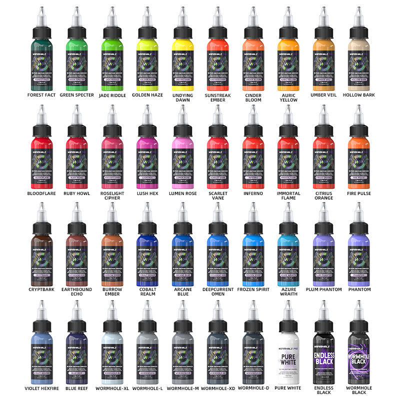 Wormhole 40-Color Professional Tattoo Ink Set