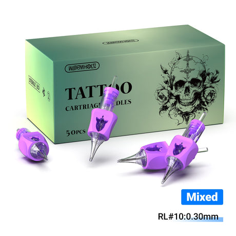 Wormhole Tattoo 50pcs Finger Ledge Mixed RL Sizes Cartridge Needles