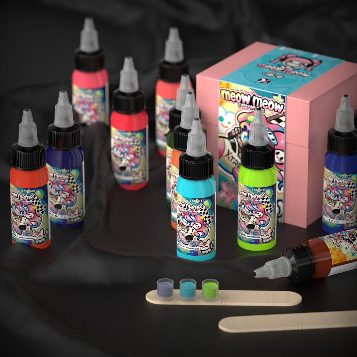 Xtreme Ink-Meow Meow Cartoon Set | Signature Tattoo Ink Colors