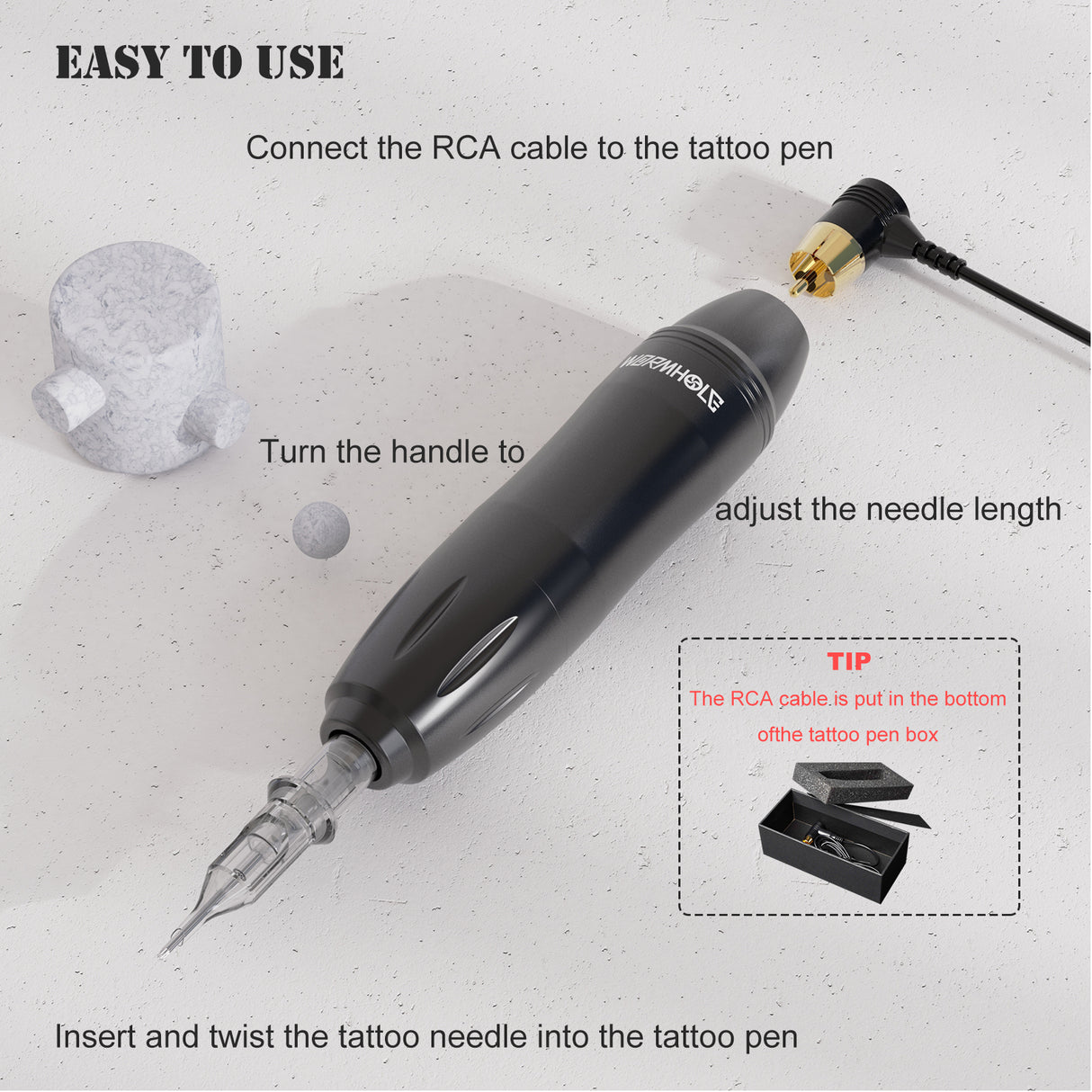 Tattoo Practice Kit Rotary Machine 20 Cartridges 5 Inks Power Supply