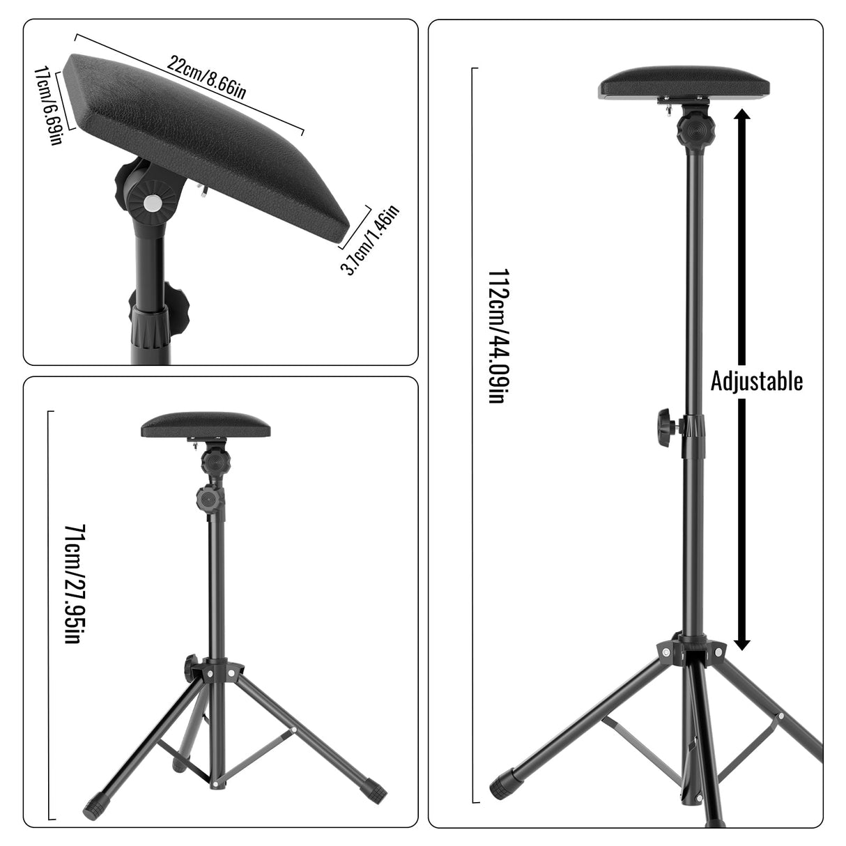 Wormhole Adjustable Tattoo Armrest –Foldable Tripod Stand Height Adjustment