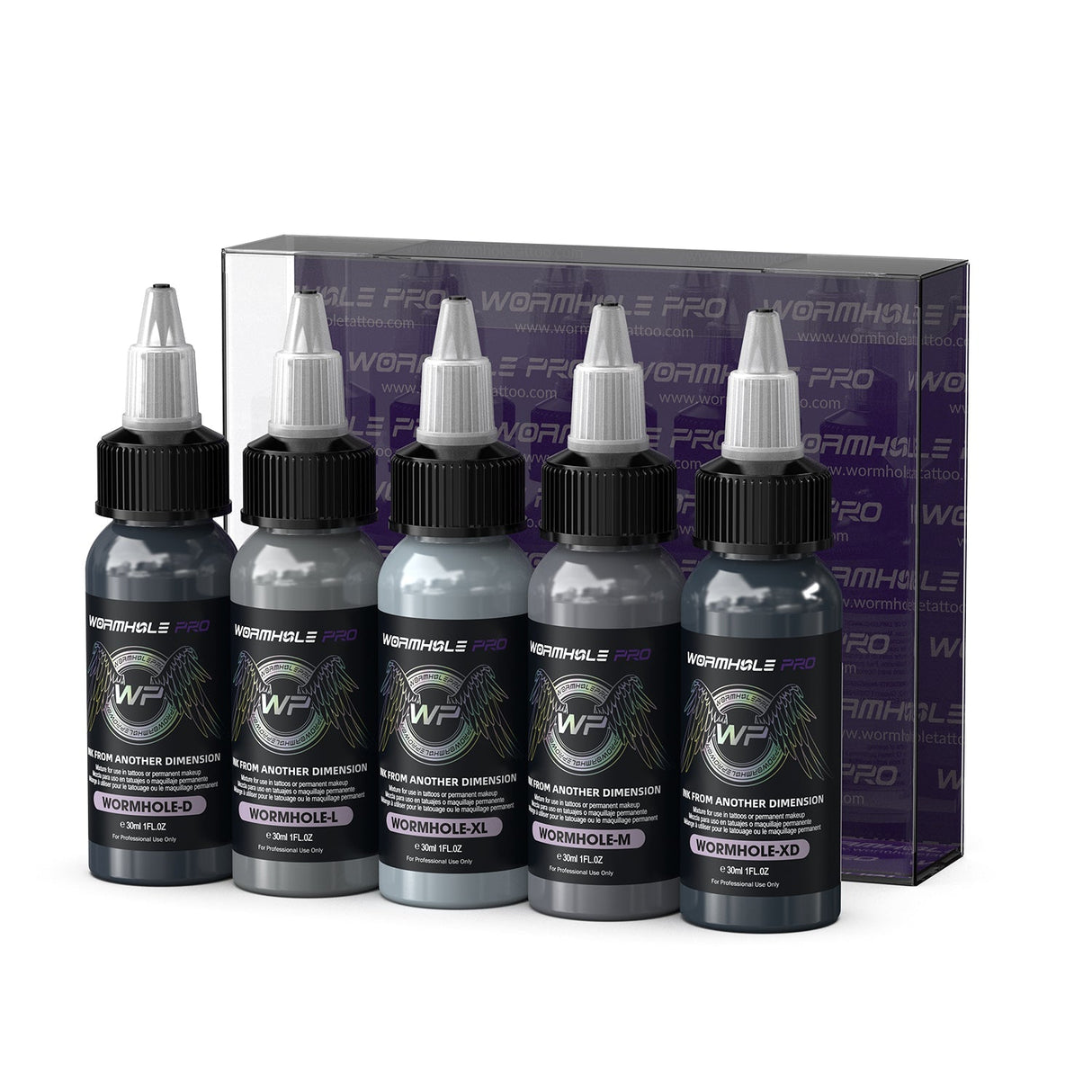 Black and Grey Realism Tattoo Ink Set | Wormhole Pro