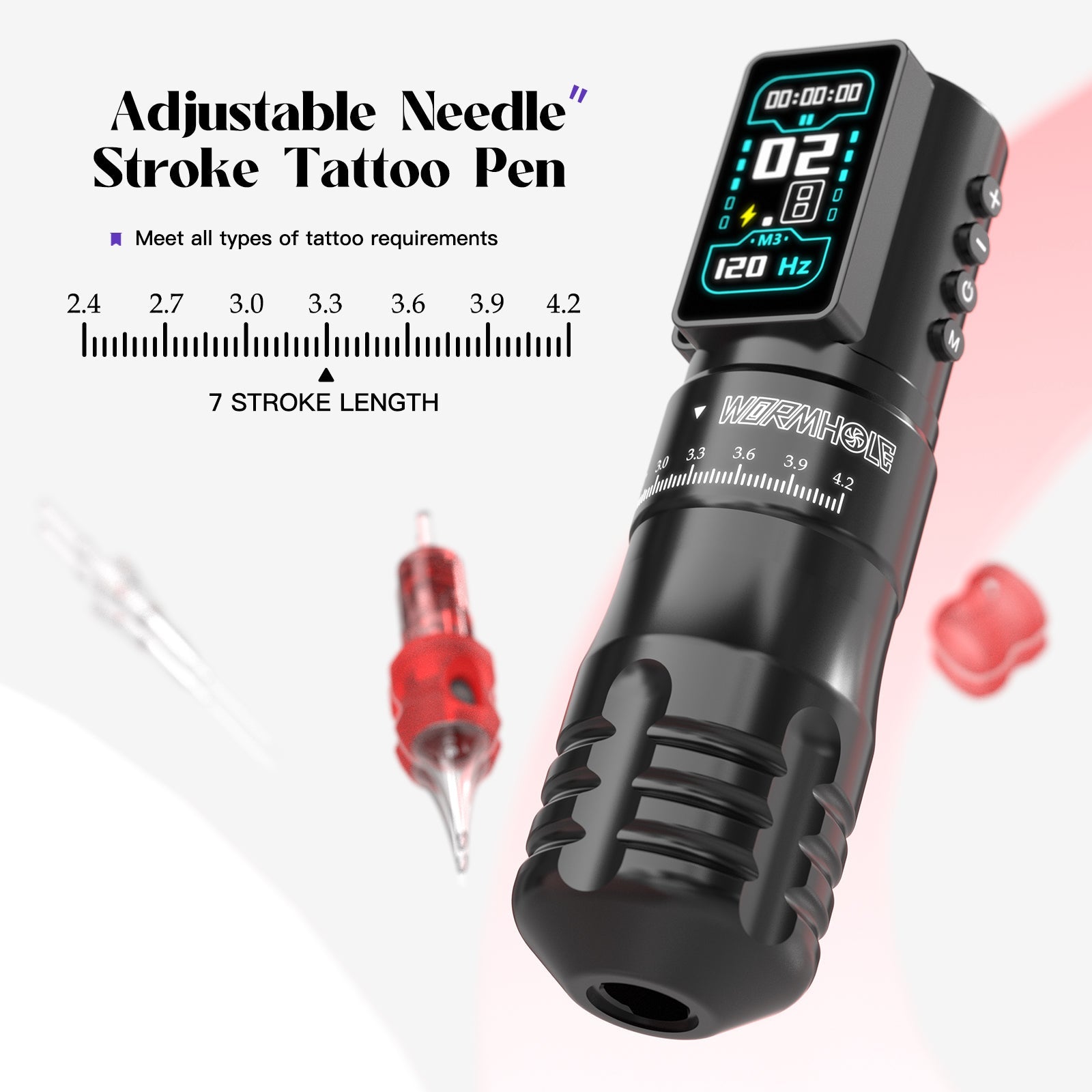 WORMHOLE ロータリータトゥーマシン Wormhole Wireless Rotary Tattoo Kit – Adjustable Stroke