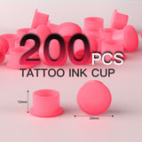 Wormhole Silicone Ink Cups with Base – Disposable Self-Standing Tattoo Ink Cups 200Pcs